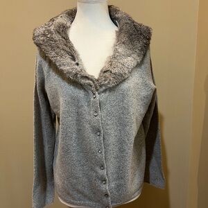 Fur Trimmed Wool Sweater